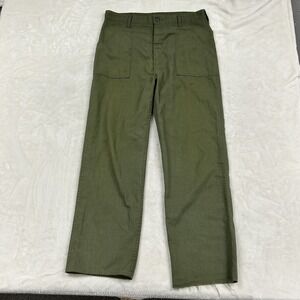 Unbranded Fatigue Pants Mens 34 Green OG-107 Utility Vintage Raw Hem